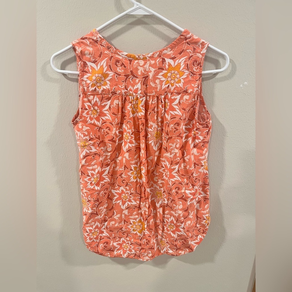 LOFT Floral Sleeveless Button-Down Blouse- size small - Picture 3 of 7